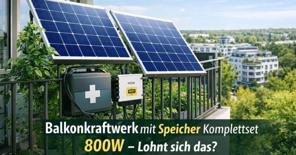 Balkonkraftwerk mit Speicher Komplettset 800W