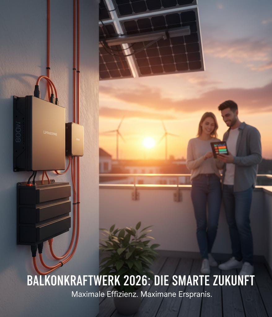 Balkonkraftwerk mit Speicher Komplettset 800W